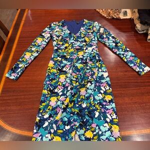 Rachael Ray Vibrant Floral Long Sleeve Dress